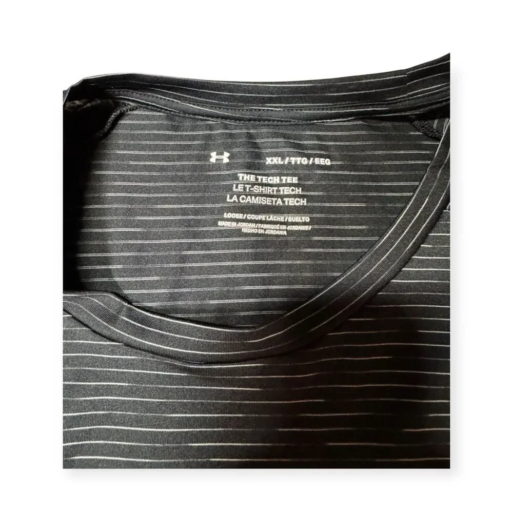 Under Armour Tech Tee Shirt Men's XXL Black Short Sleeve Activewear Logo Sports - Picture 4 of 4